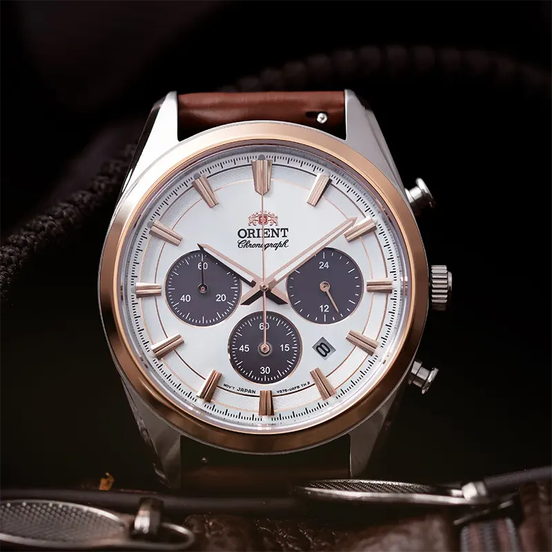 Orient Contemporary Solar Panda Leather Men's Watch- RA-TX0306S